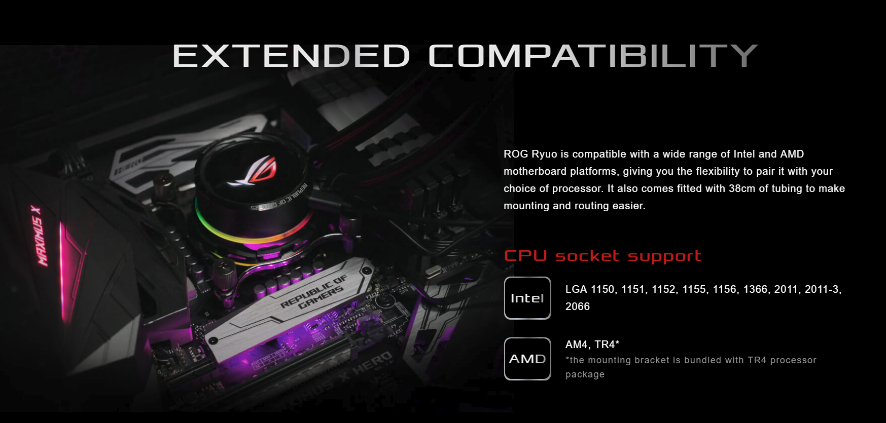 Tản nhiệt nước Asus ROG RYUO 240 - RGB 240mm Liquid CPU Cooler dễ dàng cài đặt, lắp ráp.